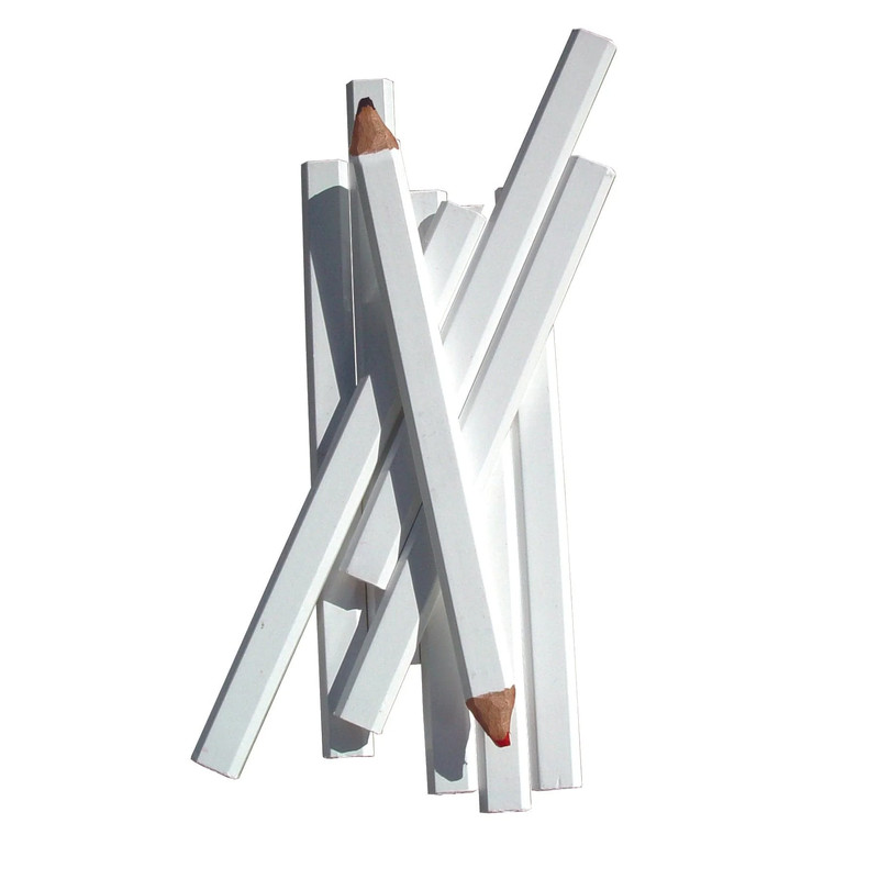 Bon Tool Carpenter Pencil - 72 Piece - Casing Color:White - Lead Type:Medium Red/Black Lead